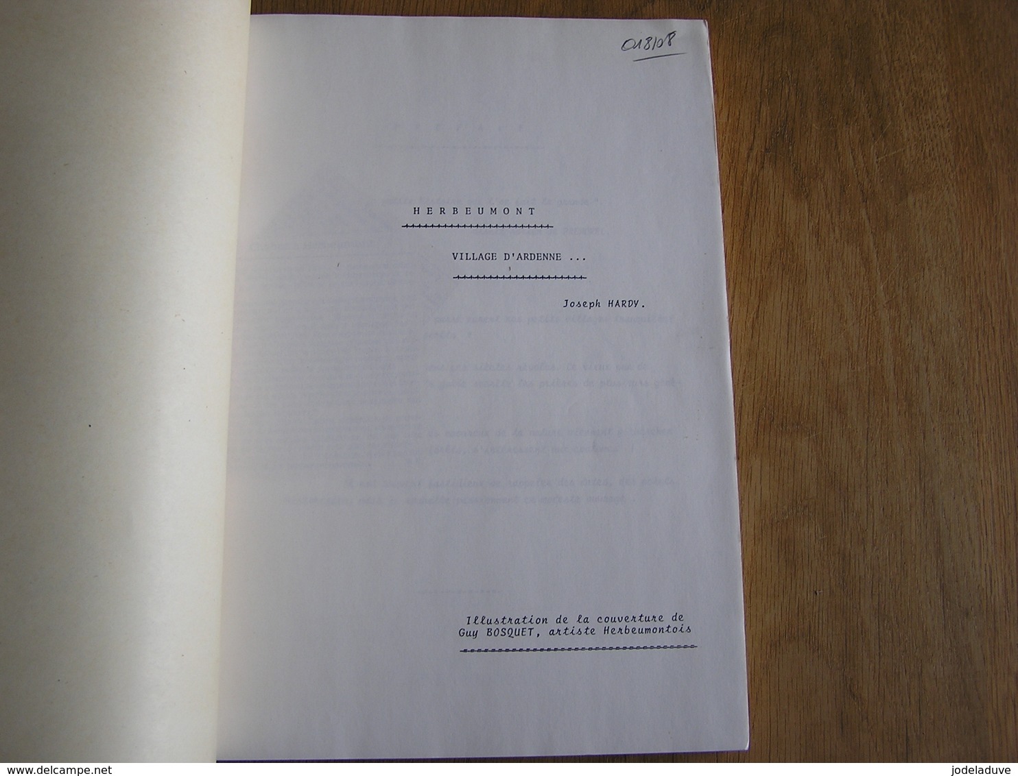 HERBEUMONT Village D' Ardenne Tome 1 J Hardy Régionalisme Semois Forêt Industrie Verrerie Poterie Charbonnière Fanfare - Belgique