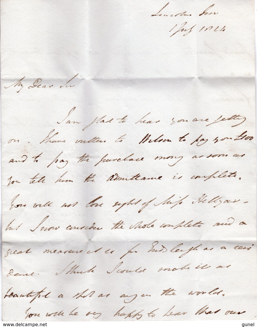 1 July 1824 Complete Letter  From Launceston - ...-1840 Préphilatélie