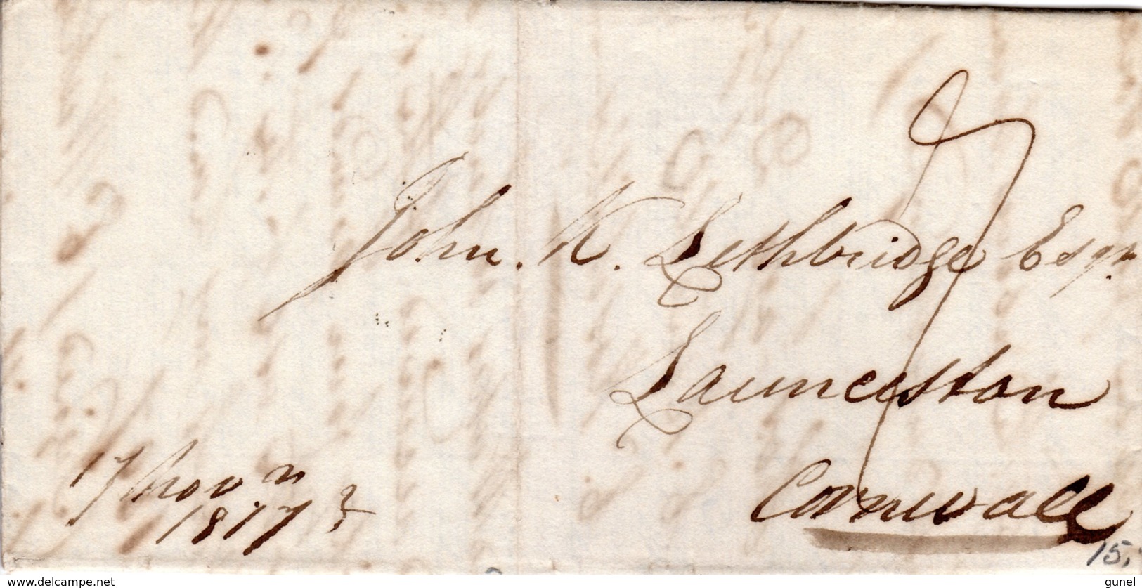 17 Nov 1817  Complete Letter From PLYMOUTH To Launceston - ...-1840 Préphilatélie