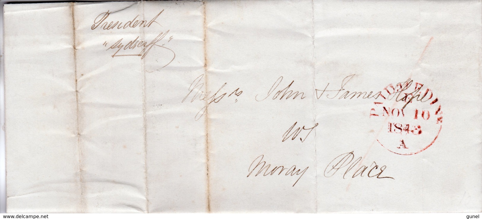 10 Nov 1843 Complete Letter  With PAID EDINB A - ...-1840 Préphilatélie