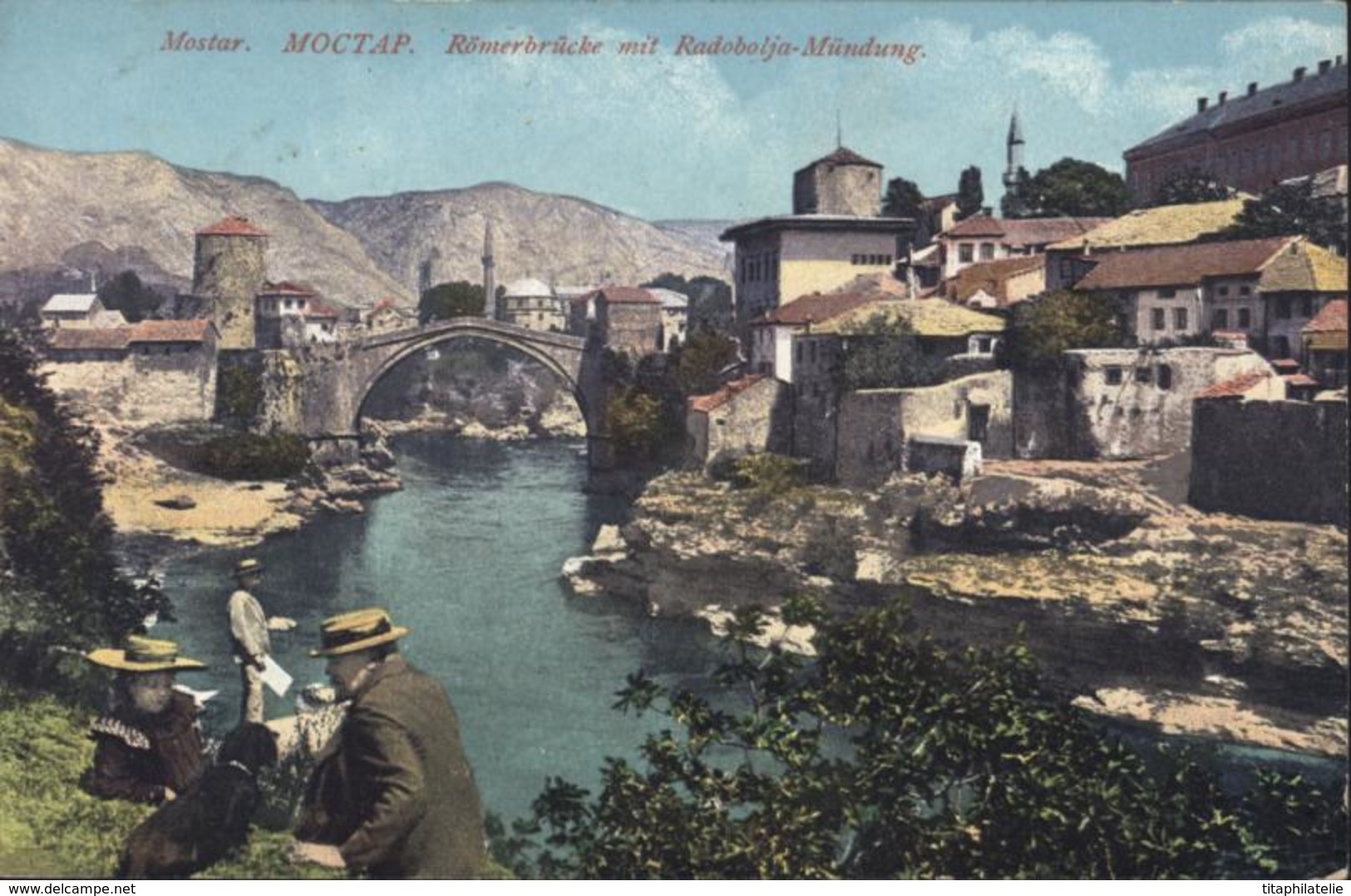 CPA Carte Postale Bosnie Herzégovine Mostar Moctap Römerbrücke Mit Radobolja Mündung YT 67 CAD 21 X 1913 Mostar - Bosnia And Herzegovina