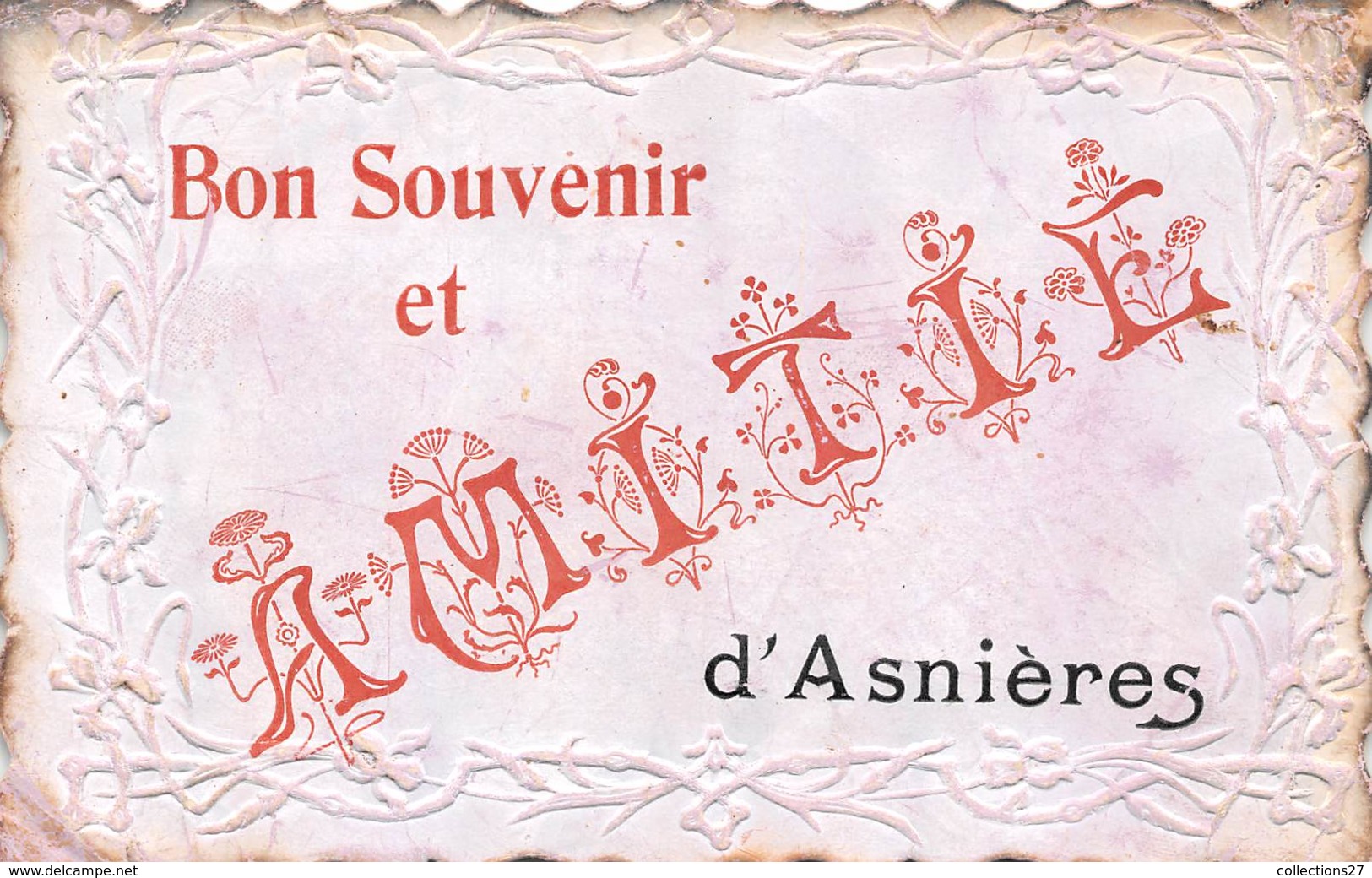 92-ASNIERES- BON SOUVENIR ET AMITIE D'ASNIERES - Asnieres Sur Seine