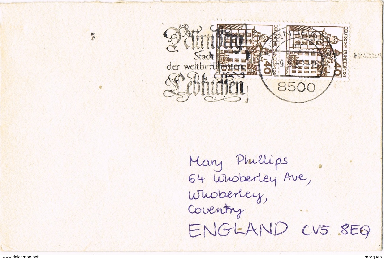 29686. Carta NURNBERG (Alemania Federal) 1981 To England - Cartas & Documentos