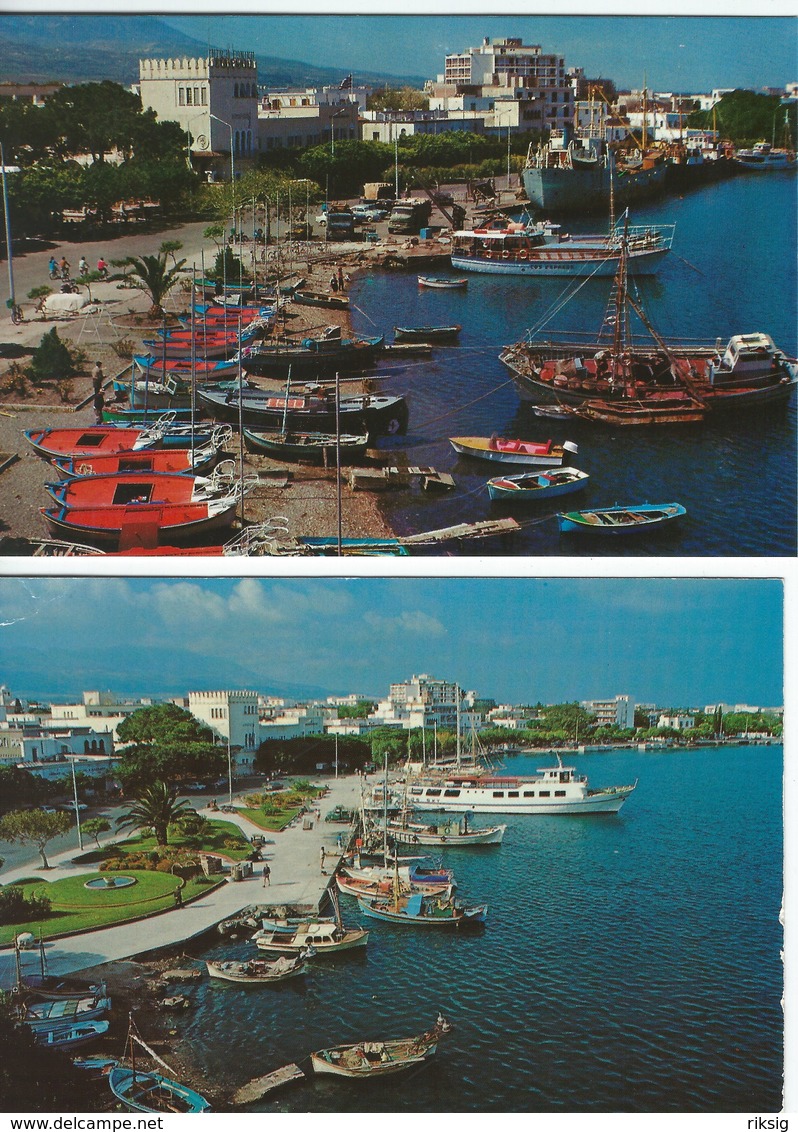 The Port.  Cos Greece. 2 Cards. # 07948 - Grecia