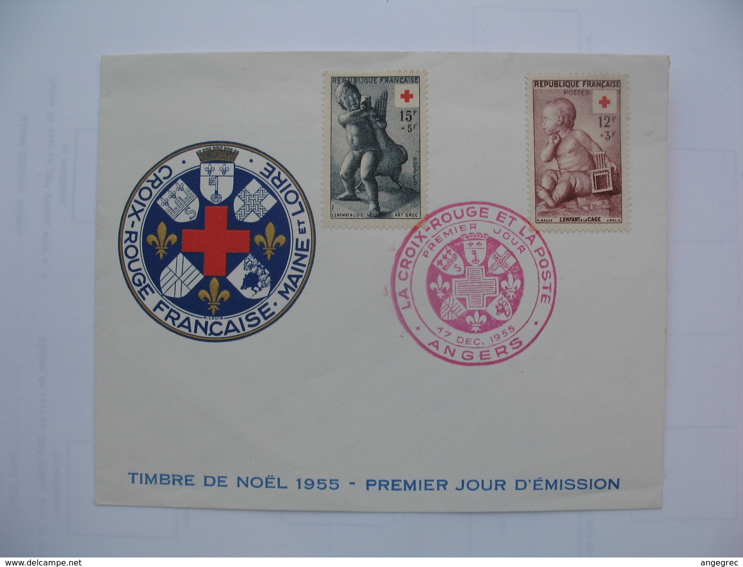 Enveloppe   1955   La Croix Rouge   Maine Et Loire Angers - Croix Rouge