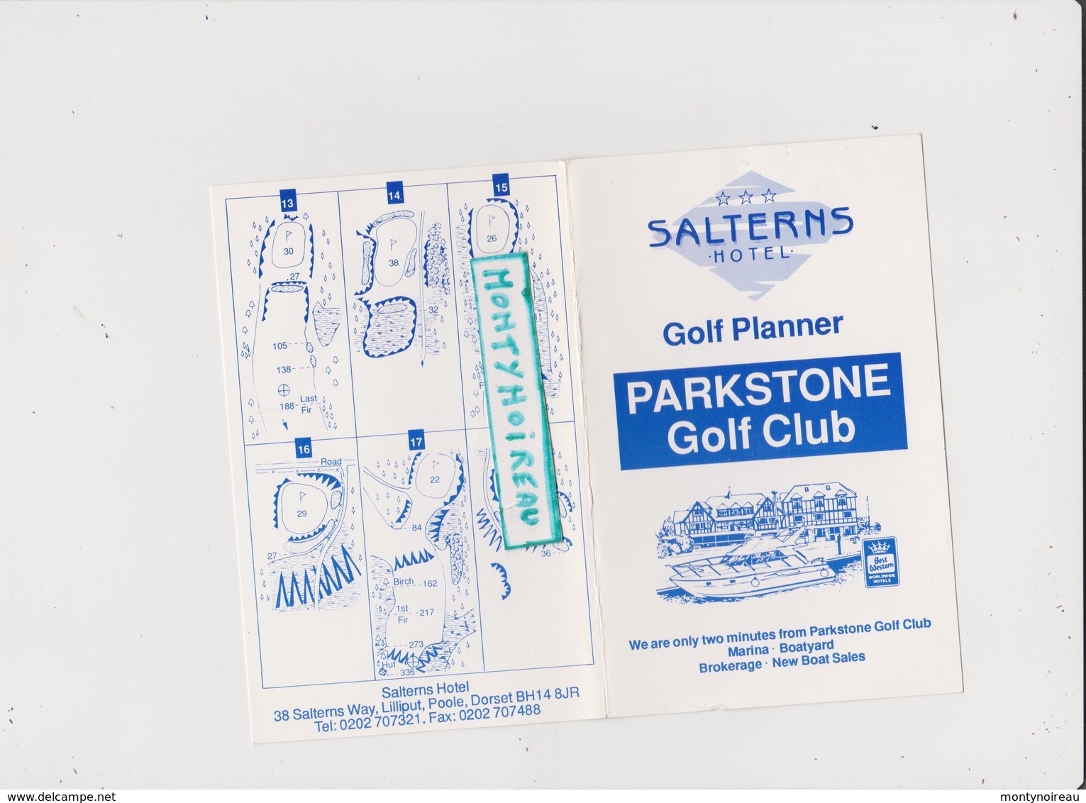 Vieux Papier : Golf  Planner , Salterns  Hotel ,  Liliput , Poole , Dorset - Non Classés