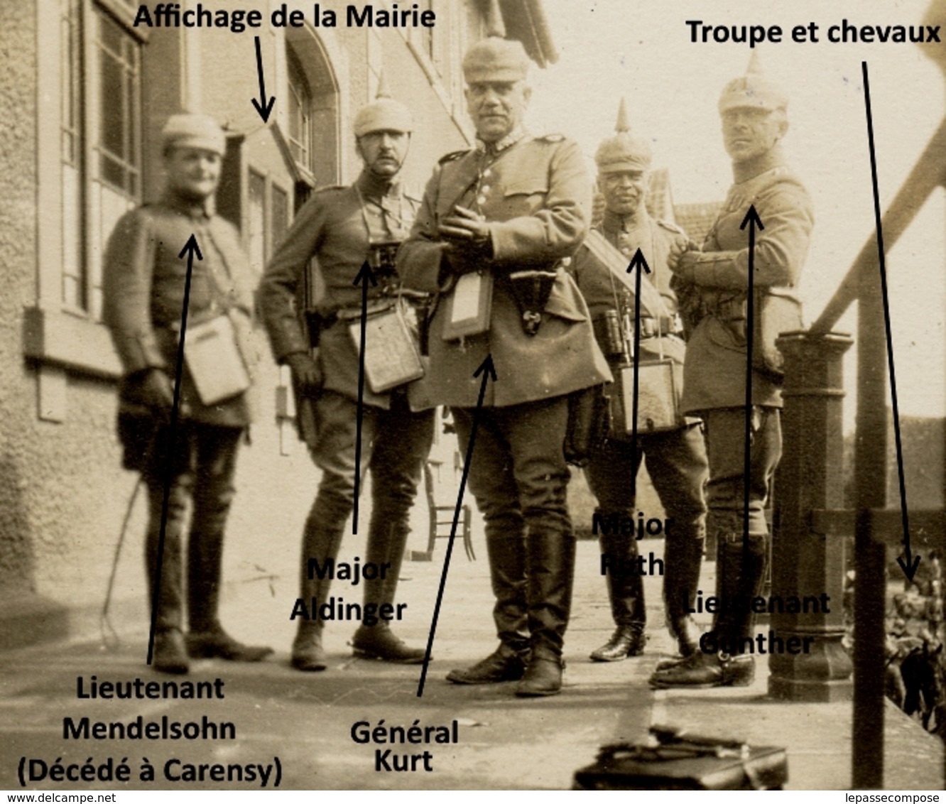 TOP - DRULINGEN - GENERAL ET OFFICIERS ALLEMANDS A LA MAIRIE LE 18/08 1914 - AUJOURD'HUI BOULANGERIE JARDIN DES DELICES - Drulingen