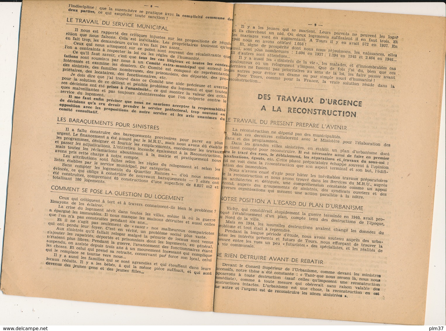 TOURS , Indre Et Loire - La Municipalité De La Libération - Jean Meunier - Altri & Non Classificati