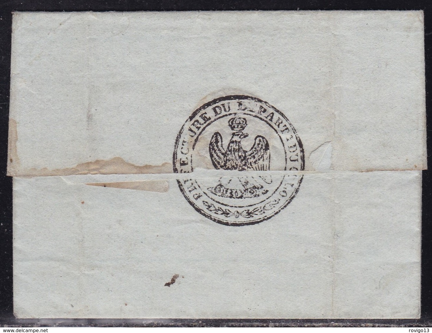 Corse, 19/Bastia (43x13) Sur LSC Non Datée - Marque Prefet/dept Du Golo Pour Poste Restante En Italie - 1801-1848: Précurseurs XIX