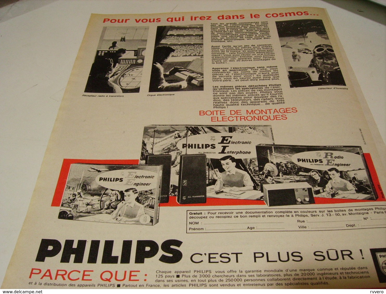 ANCIENNE PUBLICITE JEU BOITE DE MONTAGE   PHILIPS 1965 - Autres & Non Classés