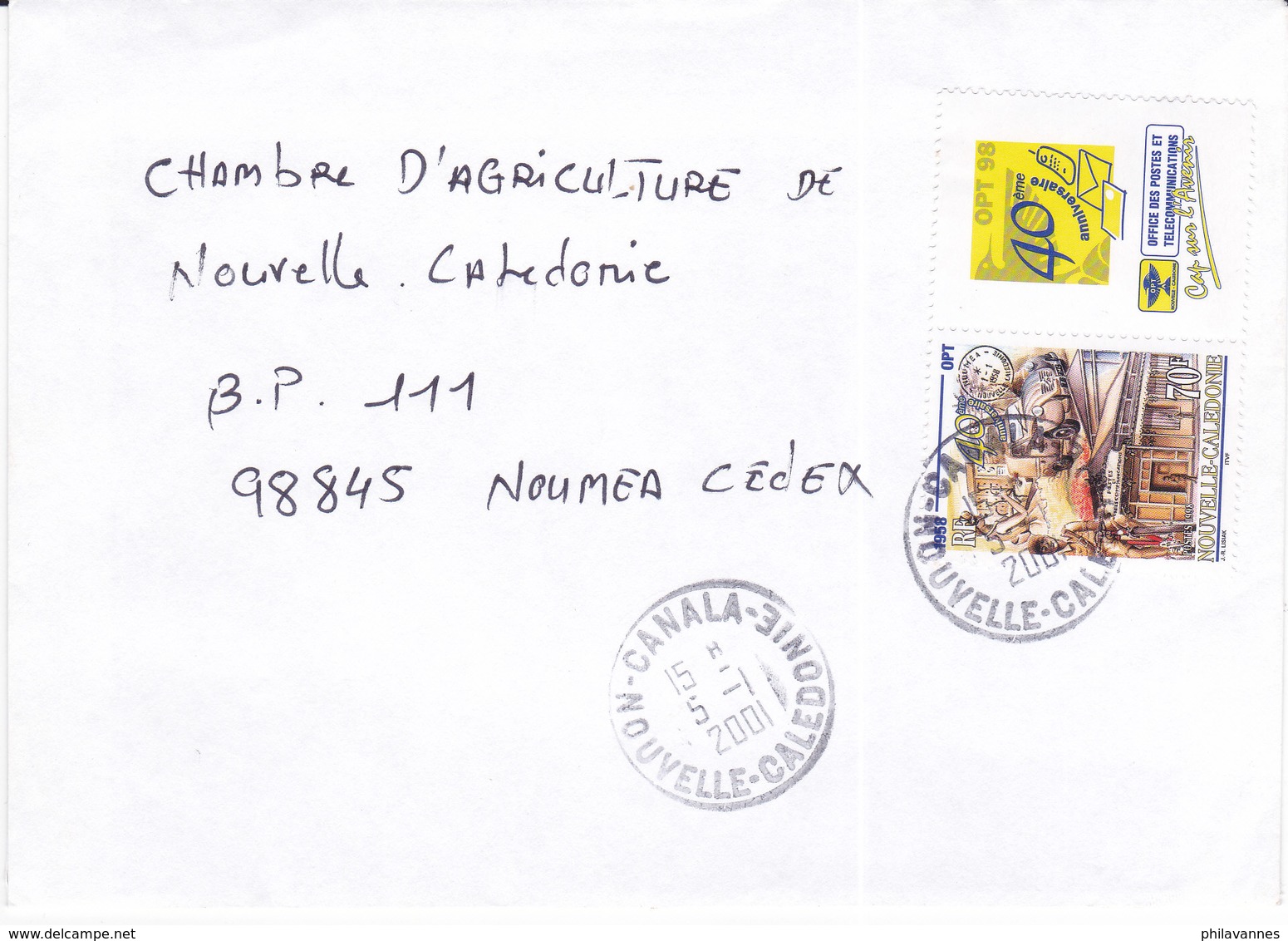 Nouvelle Calédonie, Lettre De CANALA, 2001 ( NC1) - Storia Postale