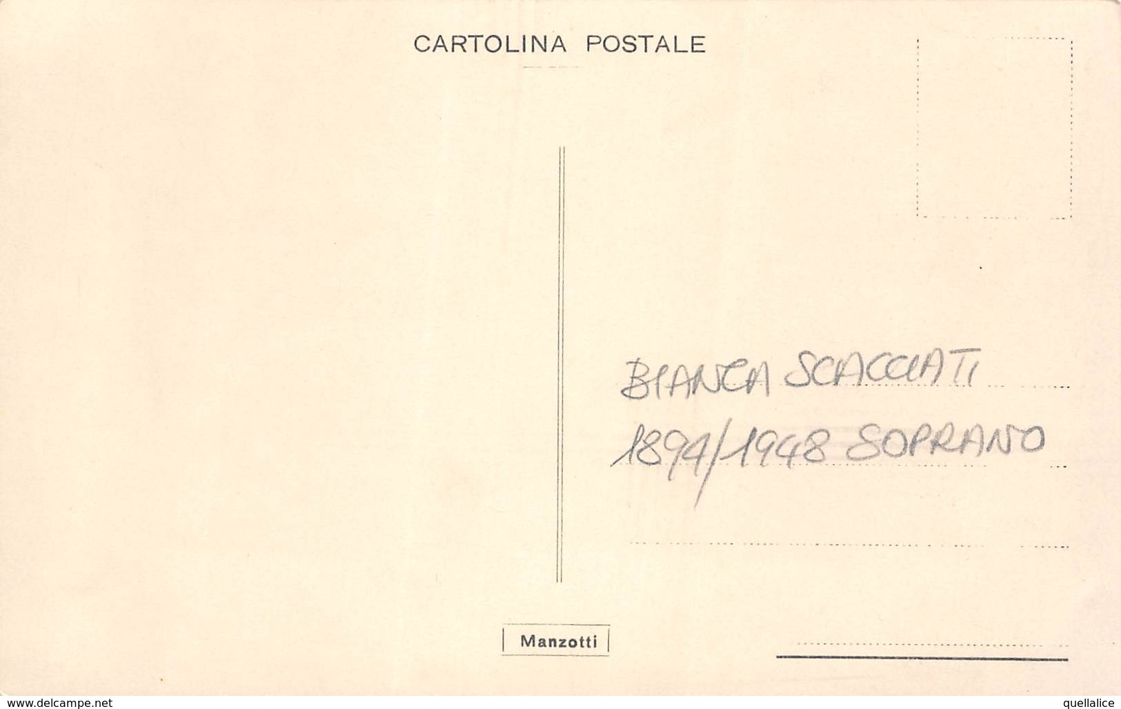 0268 "BIANCA SCACCIATI - FIRENZE 1894/BESCIA 1948 - SOPRANO" AUTOGRAFO 1932. CART NON SPED - Artistes