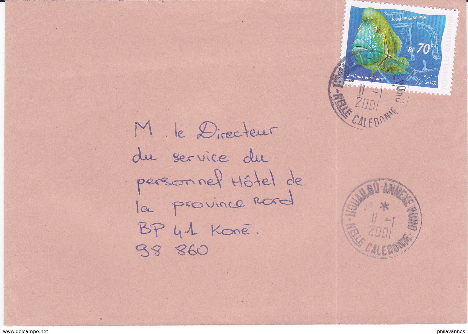 Nouvelle Calédonie, Lettre De HOUAILOU ANNEXE PORO, 2001 ( NC5) - Briefe U. Dokumente