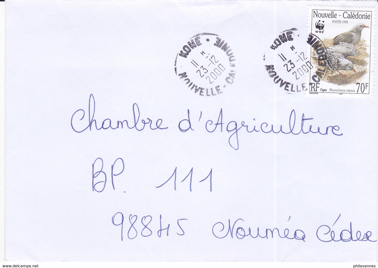 Nouvelle Calédonie, Lettre De KONE, 2000 ( NC7) - Briefe U. Dokumente