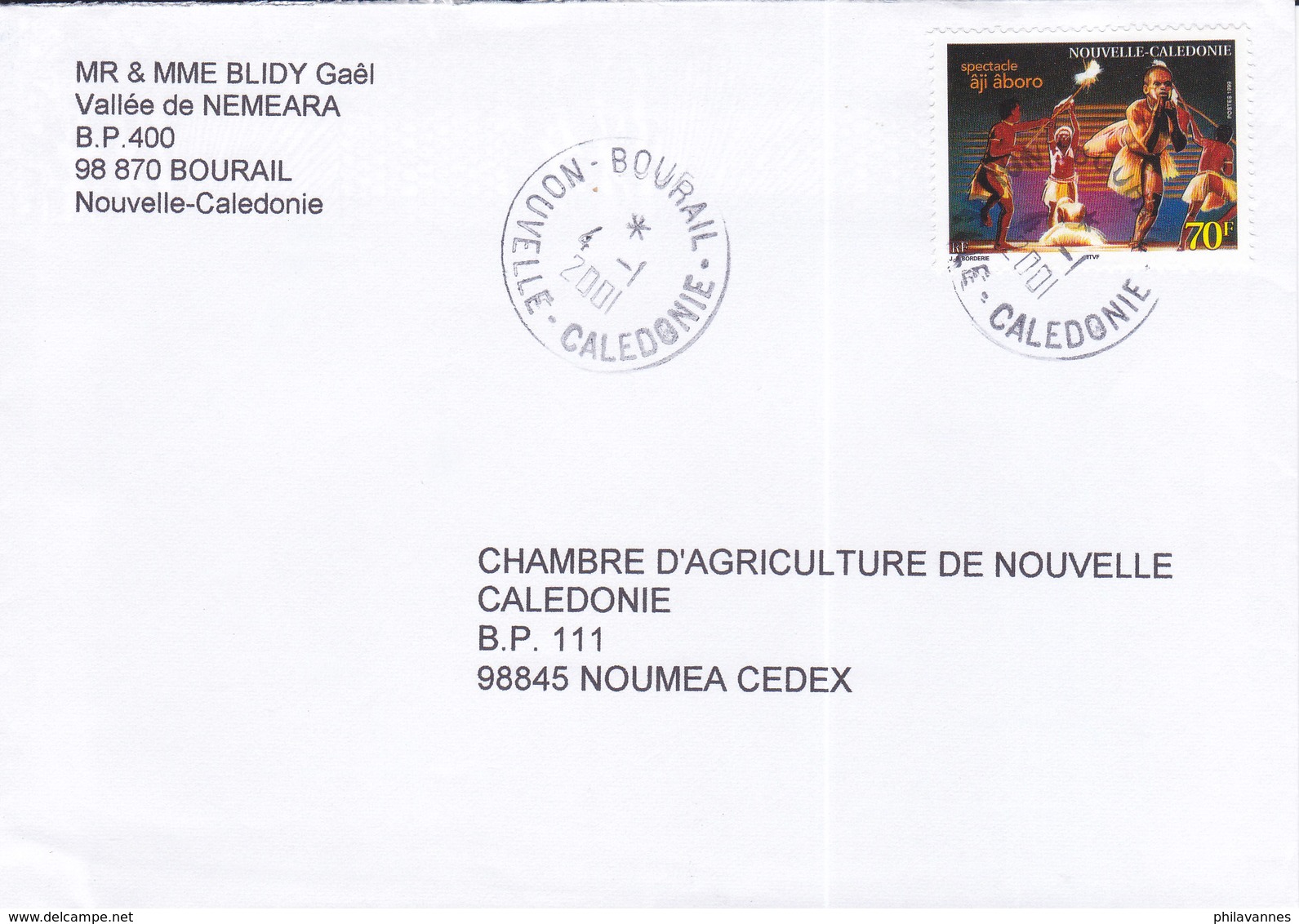 Nouvelle Calédonie, Lettre De BOURAIL, 2001 ( NC21) - Briefe U. Dokumente