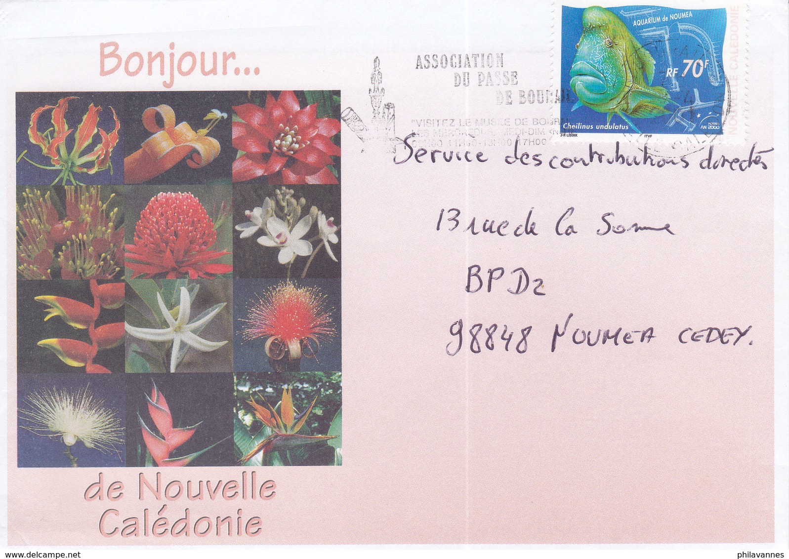 Nouvelle Calédonie, Lettre De BOURAIL, 2001? FLAMME ASSOCIATION DU PASSE ( NC23) - Storia Postale