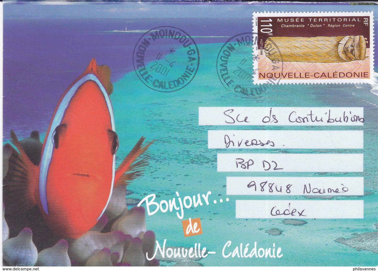 Nouvelle Calédonie, Lettre De MOINDOU GUICHET ANNEXE, 2001 ( NC25) - Covers & Documents