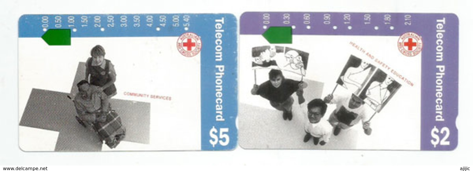 Australian Red-Cross Society, Health & Safety Education.   2 Telephon Cards - Australie