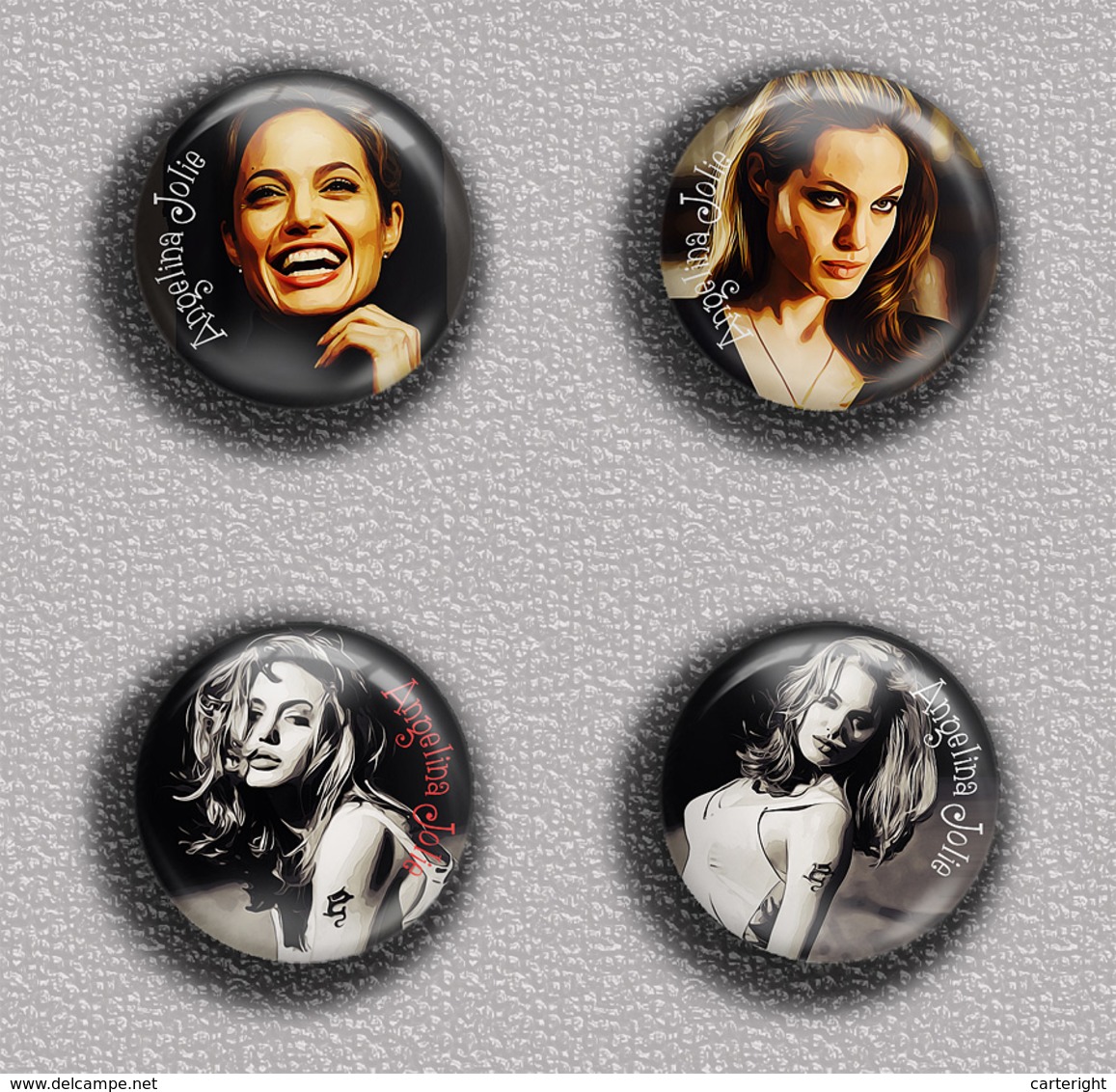 Angelina Jolie Movie Film Fan ART BADGE BUTTON PIN SET 2  (1inch/25mm Diameter) 35 DIFF - Filmmanie