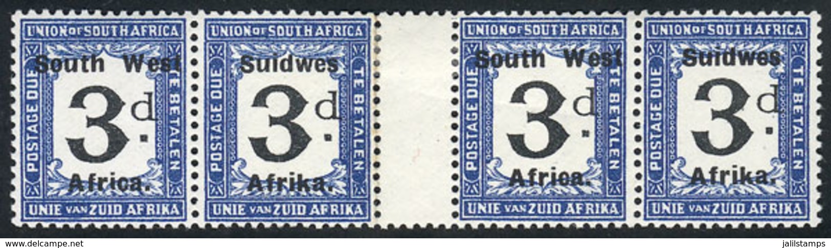 15 SOUTH WEST AFRICA: Sc.J37, Gutter Pair, Very Nice! - Africa Del Sud-Ovest (1923-1990)