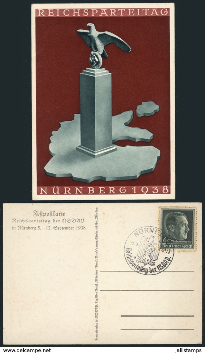 57 GERMANY: Special NAZI Postcard: Reichsparteitag - Nürnberg 1938, With A Hitler S - Altri & Non Classificati