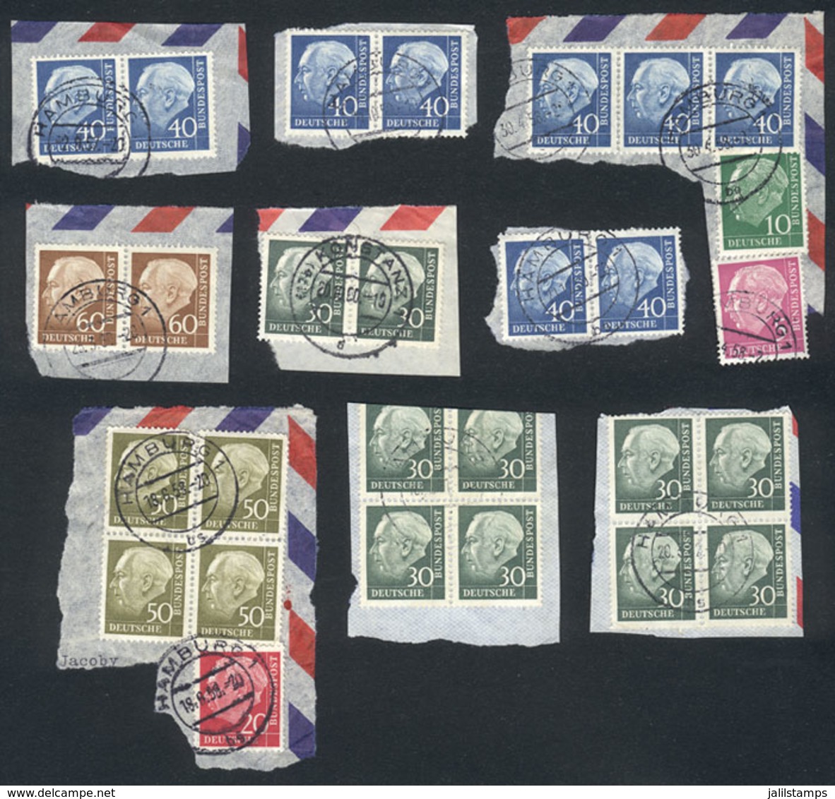 70 GERMANY: Lot Of Definitive Stamps, Including Many Used Horizontal Pairs, Michel - Otros & Sin Clasificación