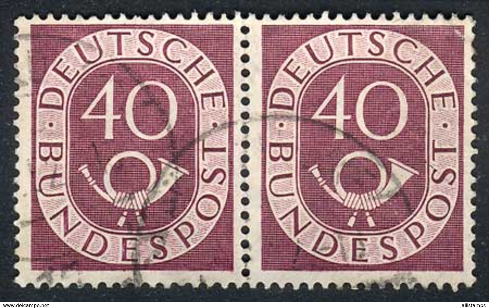 76 WEST GERMANY: Michel 133, Used Horizontal Pair, Very Fine Quality, Catalog Value - Otros & Sin Clasificación