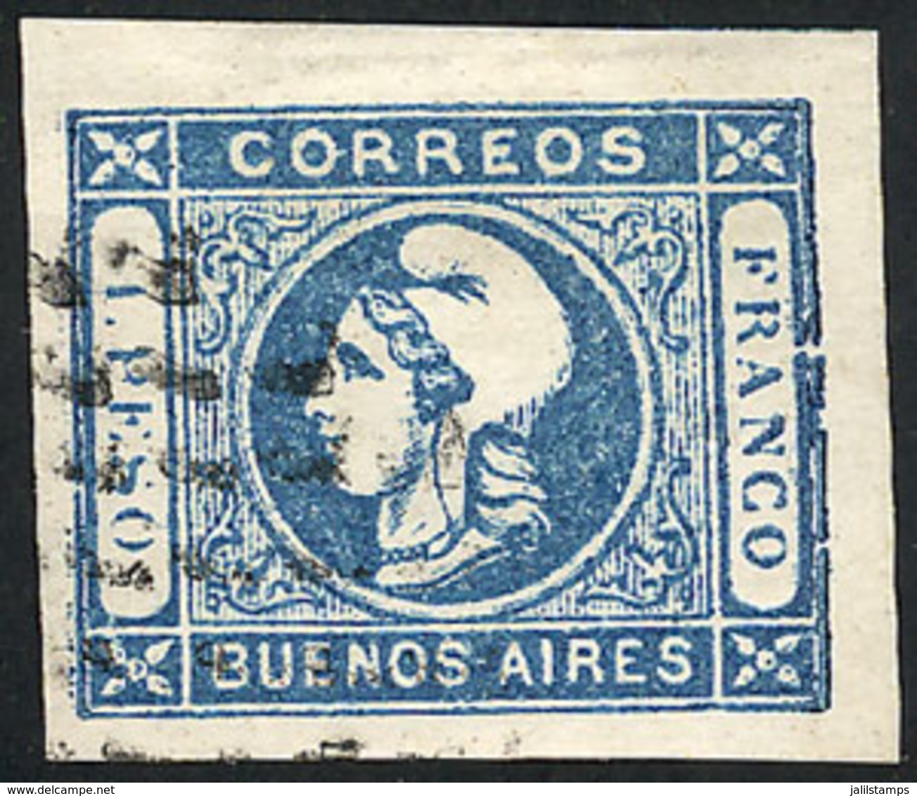 111 ARGENTINA: "GJ.17, With Variety ""frame Line Broken At Right"", Excellent Qualit - Buenos Aires (1858-1864)