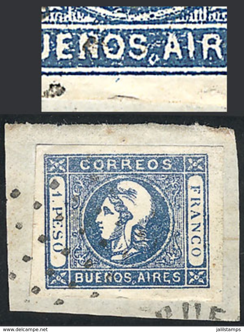 112 ARGENTINA: "GJ.17, 1P. Blue, Semi-clear Impression, With Variety ""BUENOS.AIRES" - Buenos Aires (1858-1864)