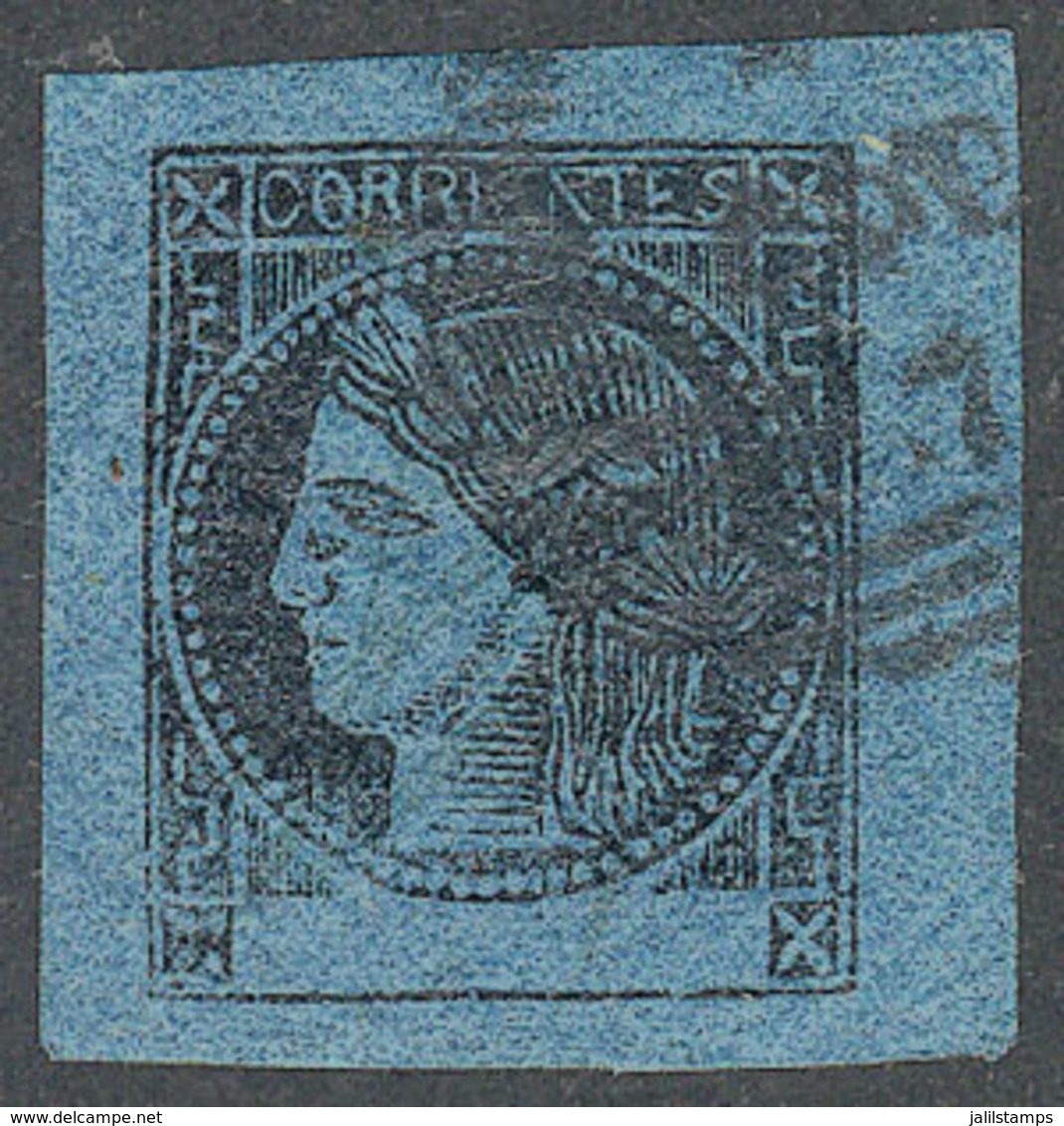 120 ARGENTINA: GJ.3, Blue, With Unknown Cancel (possibly Foreign), Excellent Quality - Corrientes (1856-1880)