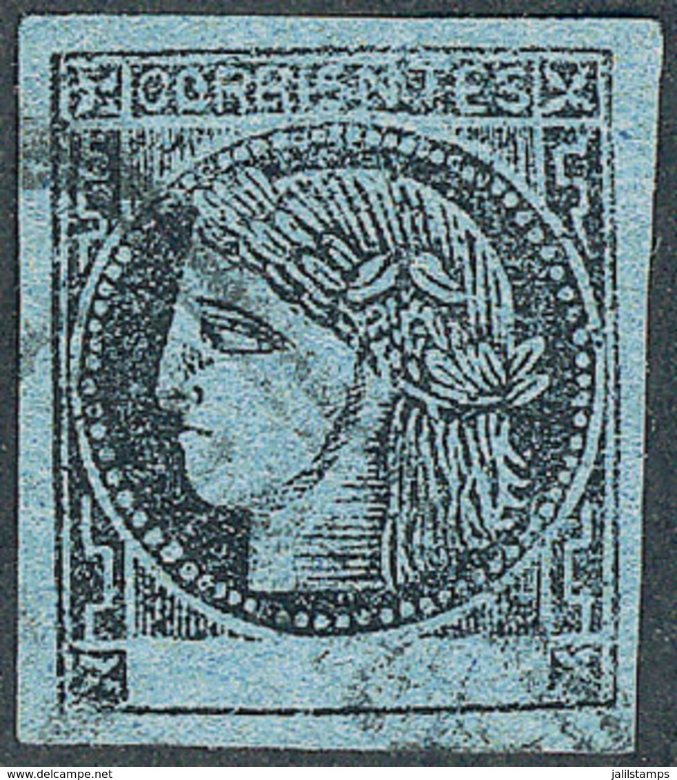 121 ARGENTINA: GJ.3, With Very Rare Rectangular Datestamp To Be Determined, Excellen - Corrientes (1856-1880)