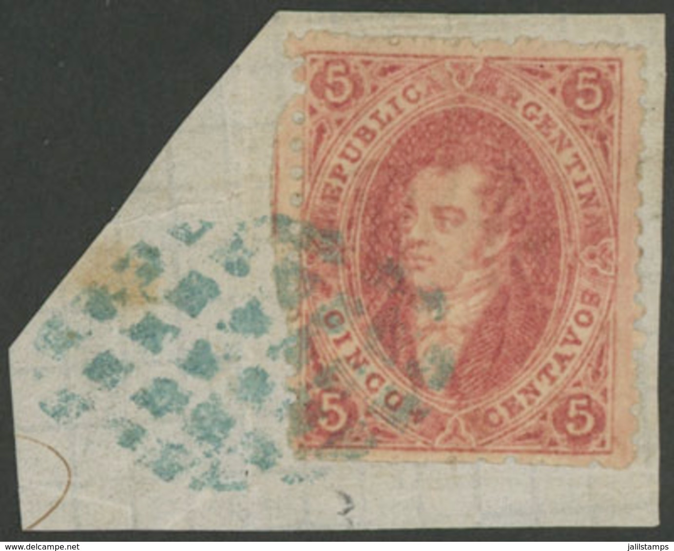 158 ARGENTINA: GJ.20, 3rd Printing, Superb Copy Tied On Fragment By Mute Cancel Of P - Otros & Sin Clasificación