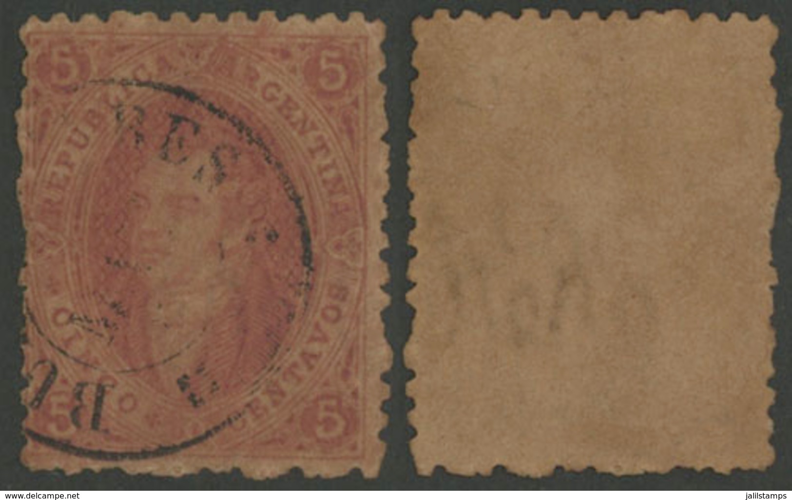 159 ARGENTINA: GJ.20, 3rd Printing, With The Paper Dyed Due To Dark Gum (producing A - Otros & Sin Clasificación