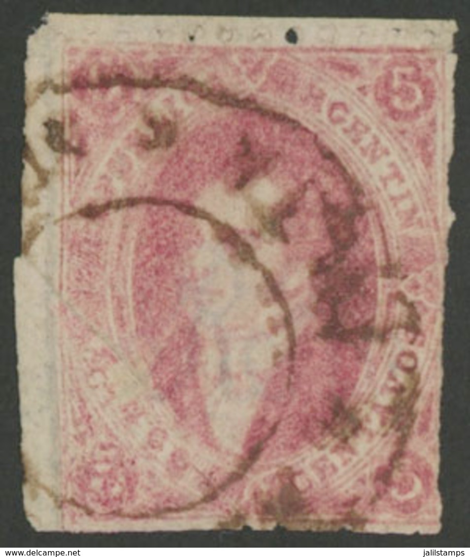 175 ARGENTINA: GJ.25b, 4th Printing, With Varieties: Paper Fold + Partial Double Imp - Other & Unclassified