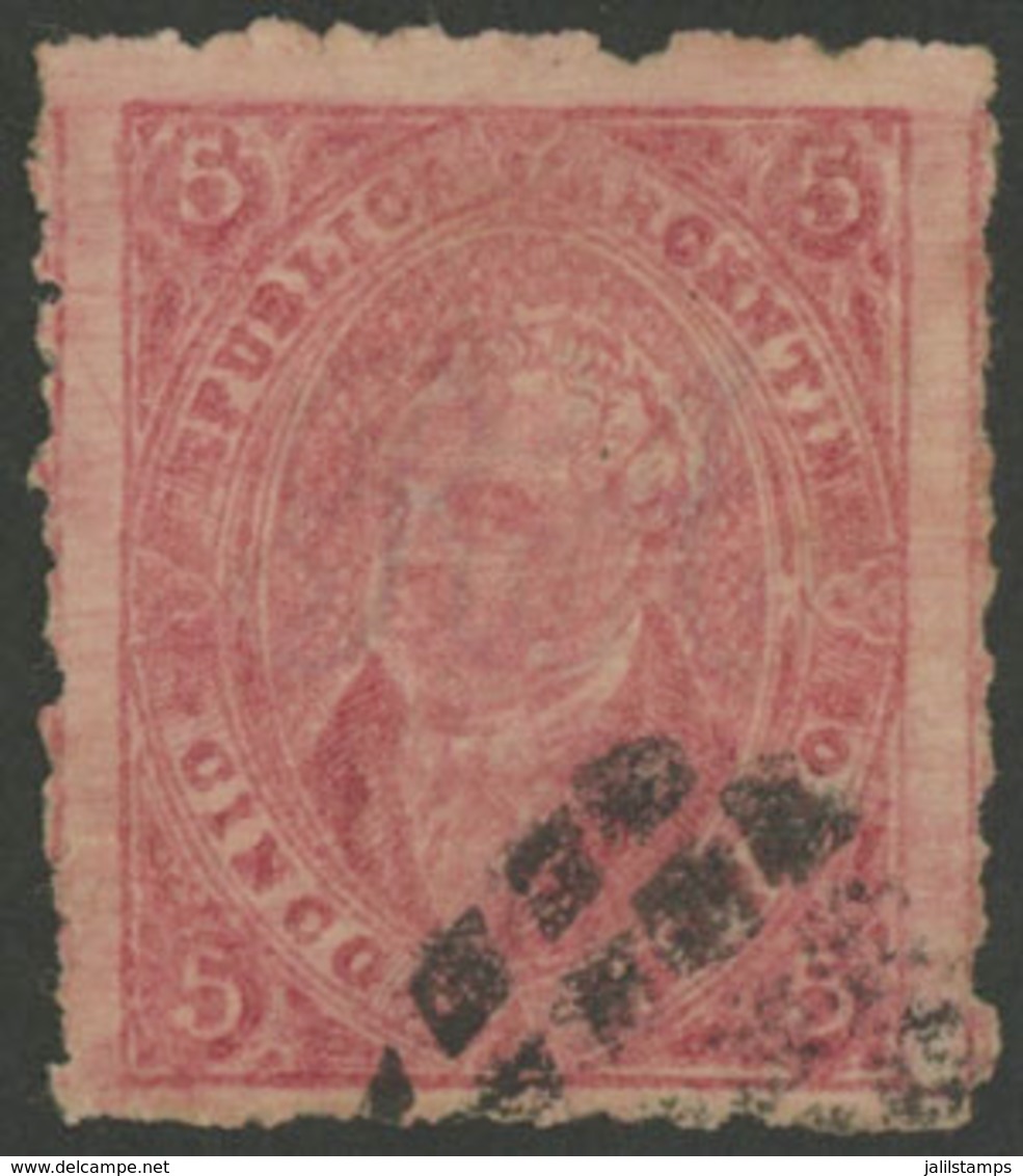 181 ARGENTINA: GJ.25Ba, 4th Printing, Lilac-rose And Mulatto, Jumbo Size, Absolutely - Other & Unclassified