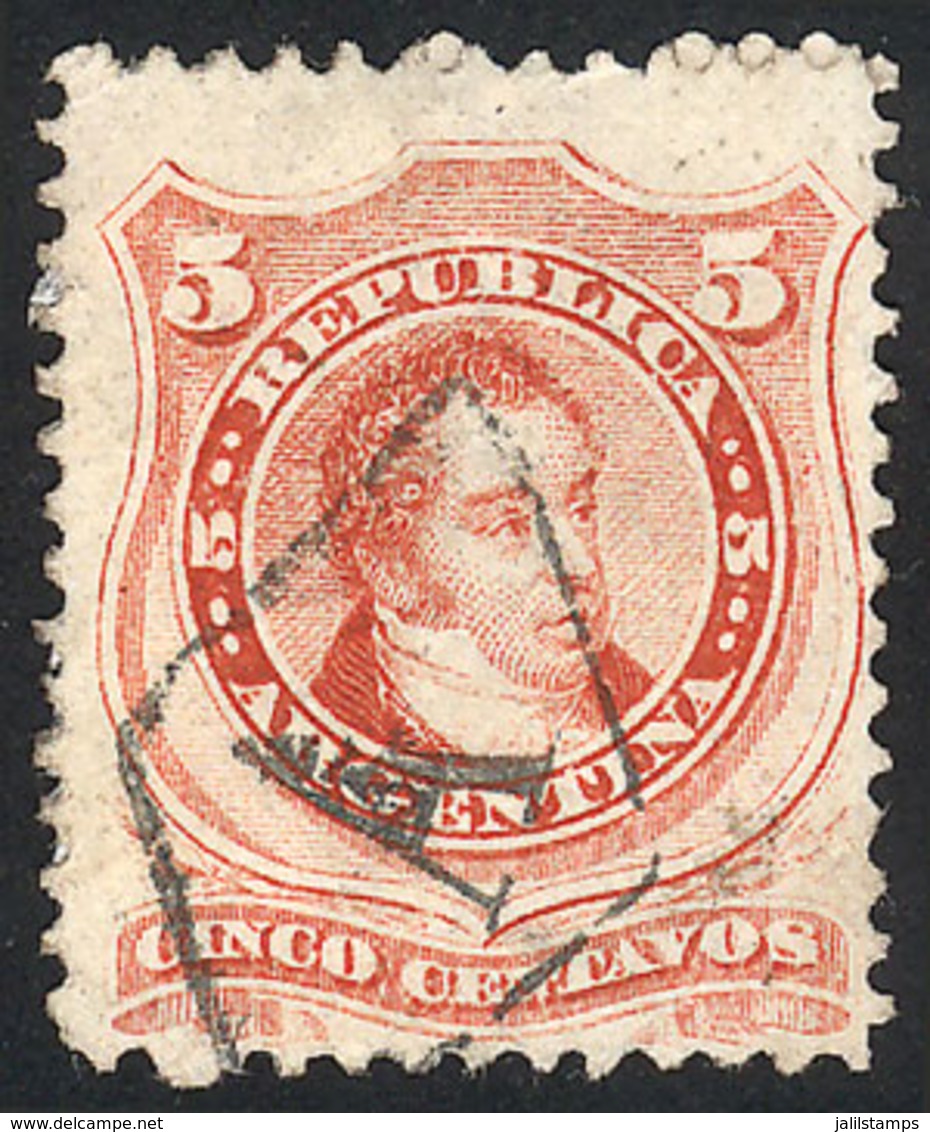 198 ARGENTINA: "GJ.38, With The Very Rare ""carteria"" Cancel ""A In Rhombus"", Very - Other & Unclassified