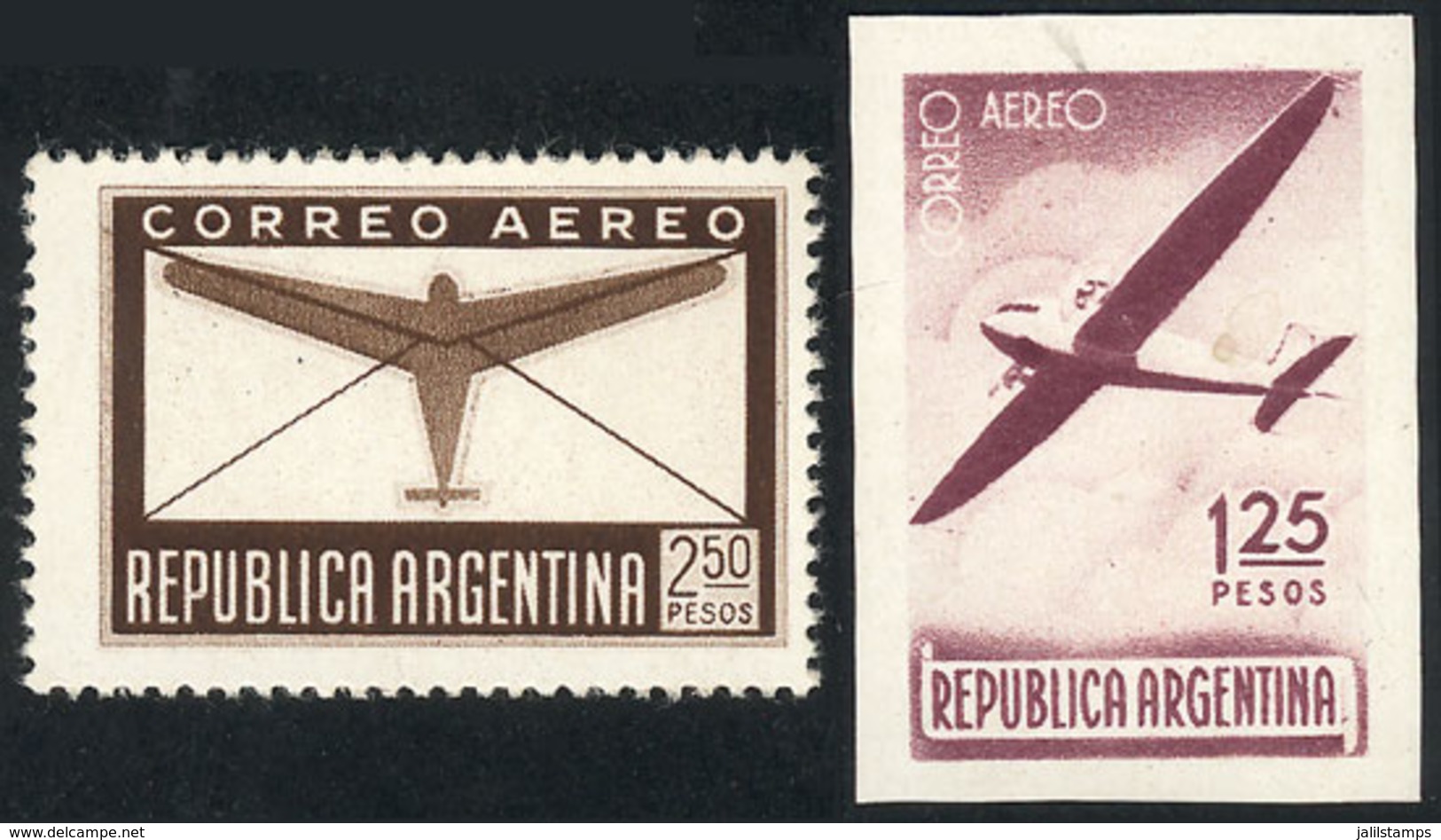 349 ARGENTINA: GJ.848 + 849, Trial Color PROOFS, Very Fine Quality! - Aéreo