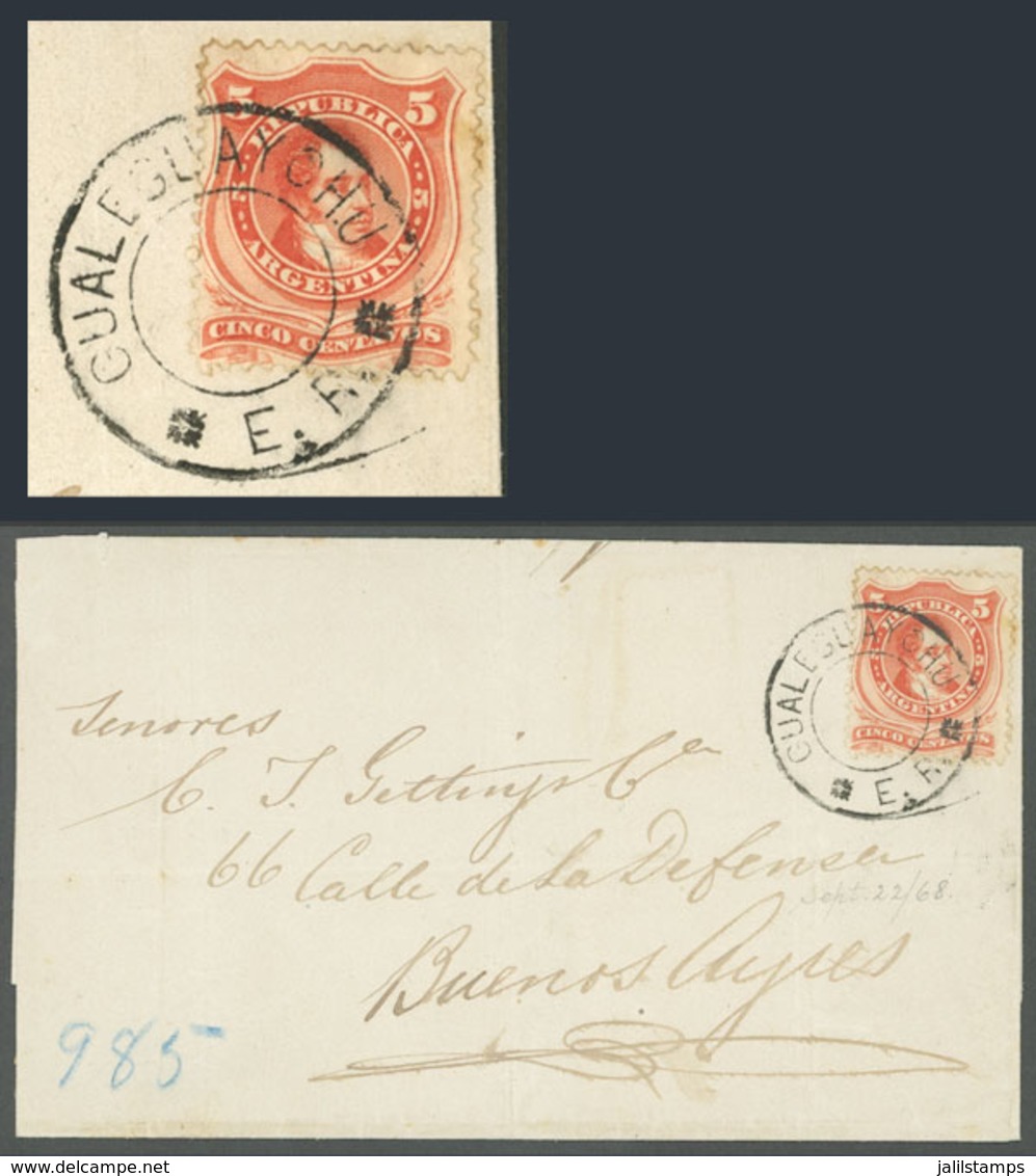 429 ARGENTINA: Folded Cover Dated 26/SE/1868, Sent To Buenos Aires Franked With 5c. - Otros & Sin Clasificación