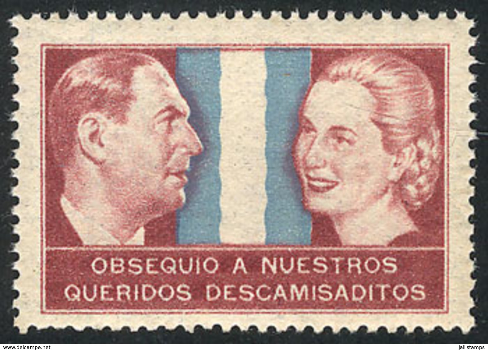 575 ARGENTINA: "Juan And Eva Perón And Argentine Flag, ""Obsequio A Nuestros Querido - Erinofilia