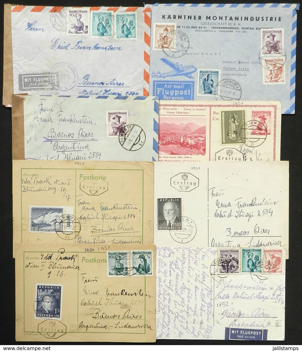 596 AUSTRIA: Lot Of More Than 50 Covers Or Postcards Sent To Argentina With Nice Pos - Other & Unclassified