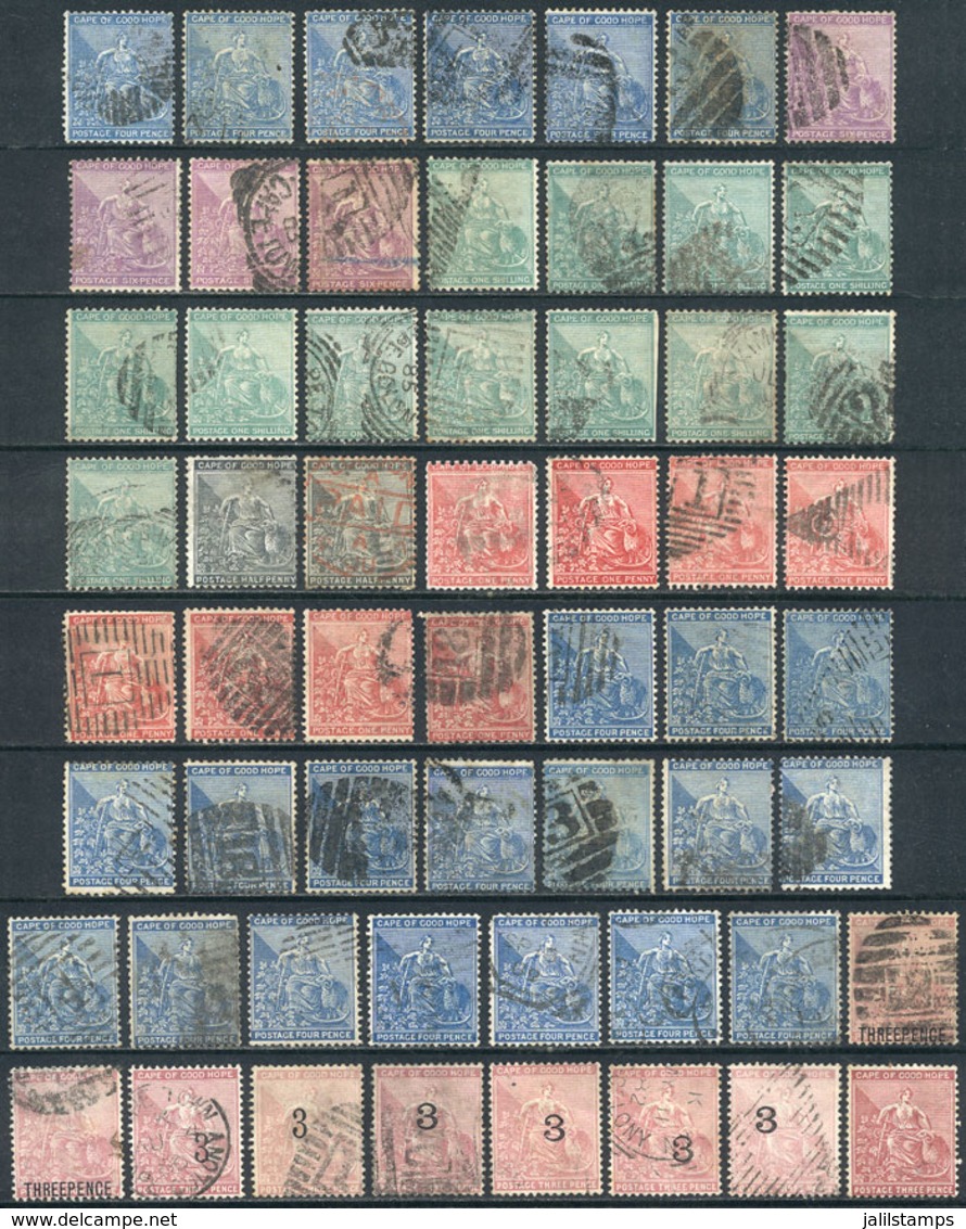 667 CAPE OF GOOD HOPE: Lot Of Old Stamps, Most Used And Of Fine To Very Fine General - Cape Of Good Hope (1853-1904)