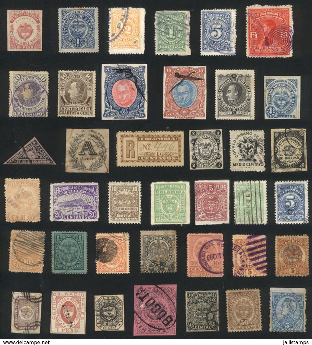 742 COLOMBIA: Lot Of Old Stamps, Many With Defects, Some Of Fine Quality, Low Start! - Colombie