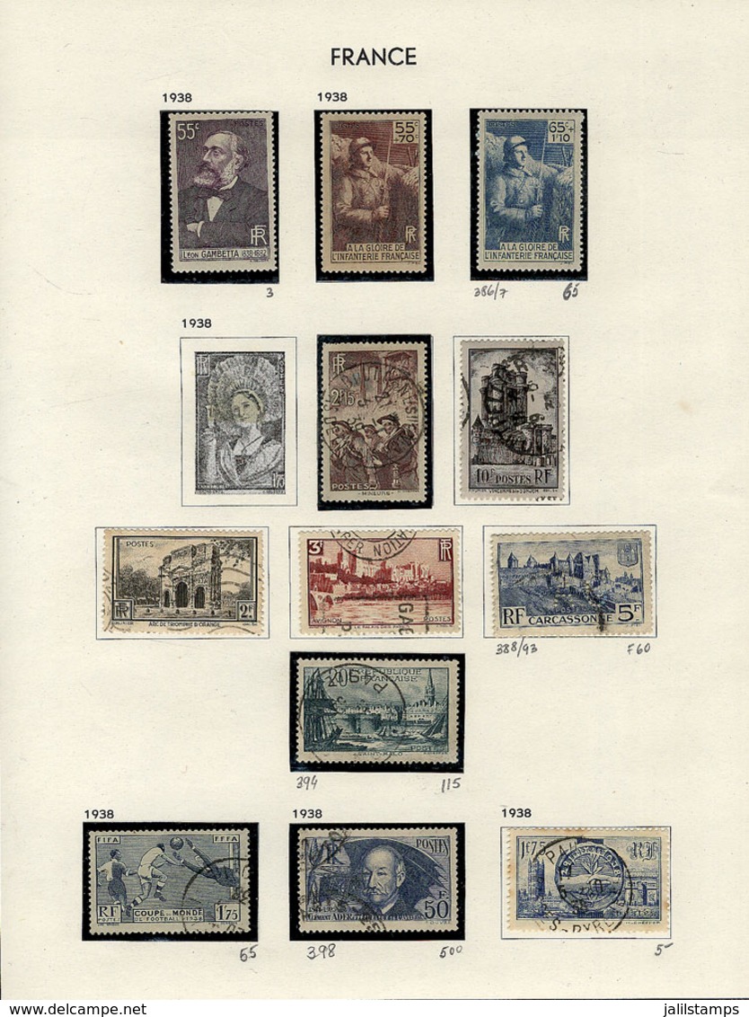 818 FRANCE: Collection On Album Pages (up To Circa 1950), With Used Or Mint Stamps, - Colecciones Completas