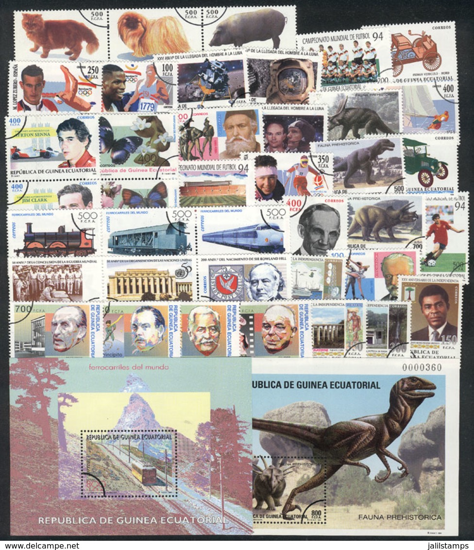 845 EQUATORIAL GUINEA: 42 Modern Stamps + 2 Souvenir Sheets, All SPECIMENS (speciall - Guinea Ecuatorial