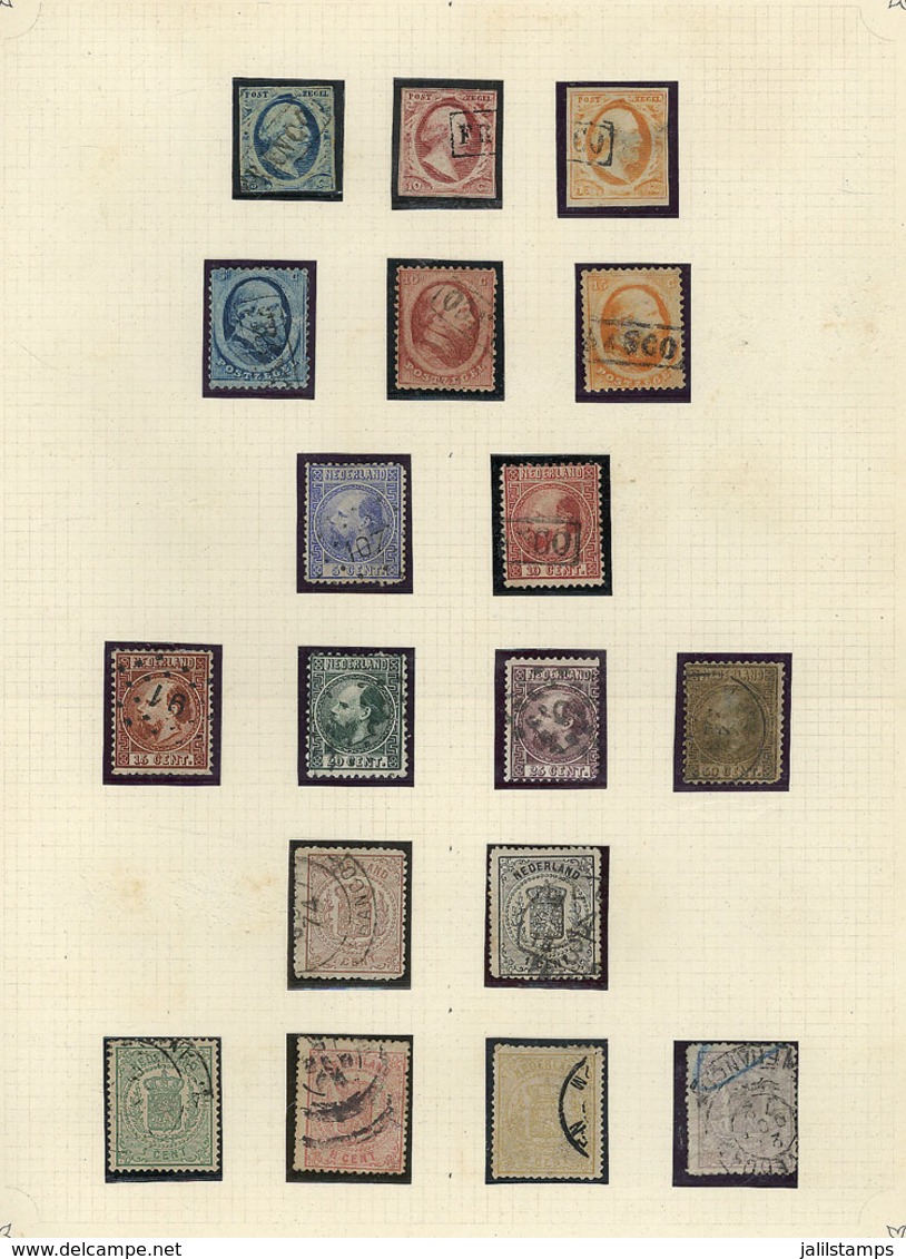 852 NETHERLANDS: Collection On Album Pages Of Mostly Used Stamps, Mixed Quality (the - Autres & Non Classés