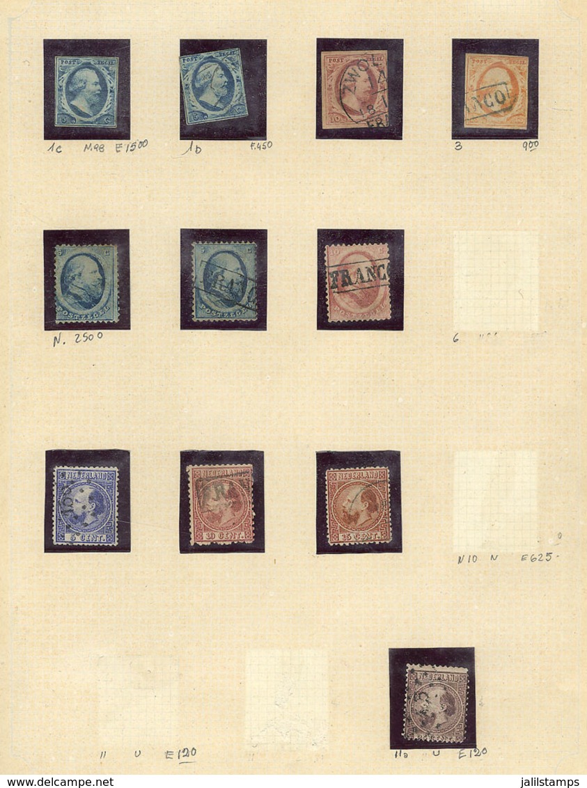 853 NETHERLANDS: Old Collection On Album Pages, Including Stamps Of Good Value, Used - Otros & Sin Clasificación