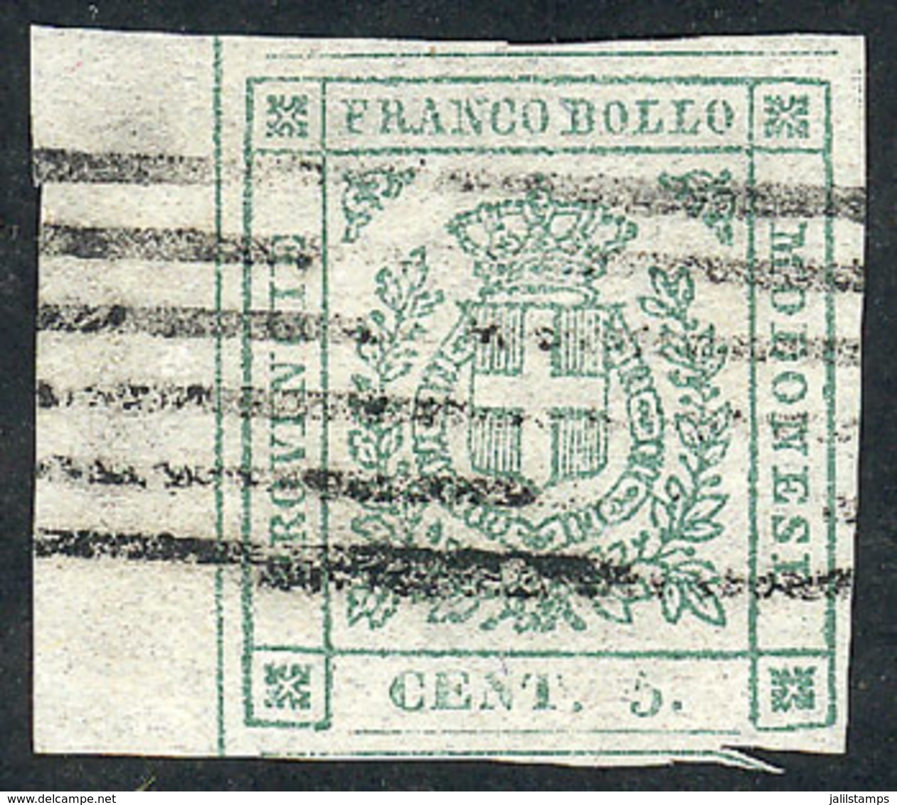 909 ITALY: Sc.10, 1859 Provisional Government 10c. Green, Beautiful Example With She - Modena