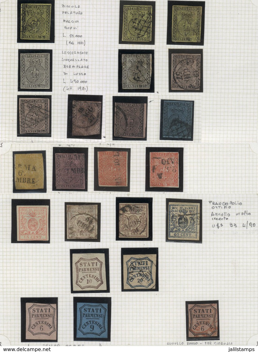 915 ITALY: Collection With Good Stamps On Album Pages, Used Or Mint, Some With Minor - Parma