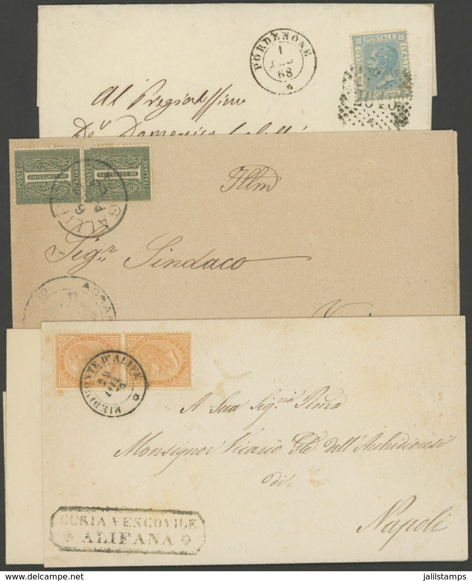 974 ITALY: 4 Folded Covers Or Entire Letters Used Between 1868 And 1888, Very Fine Q - Unclassified