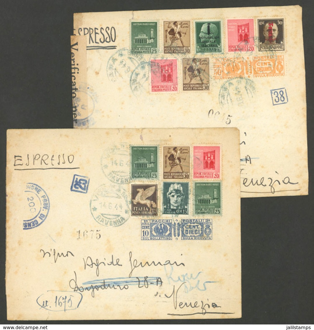 991 ITALY: 2 Covers Sent From Voltana (Ravenna) To Venezia In JUN/1944, With Interes - Sin Clasificación